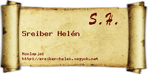 Sreiber Helén névjegykártya